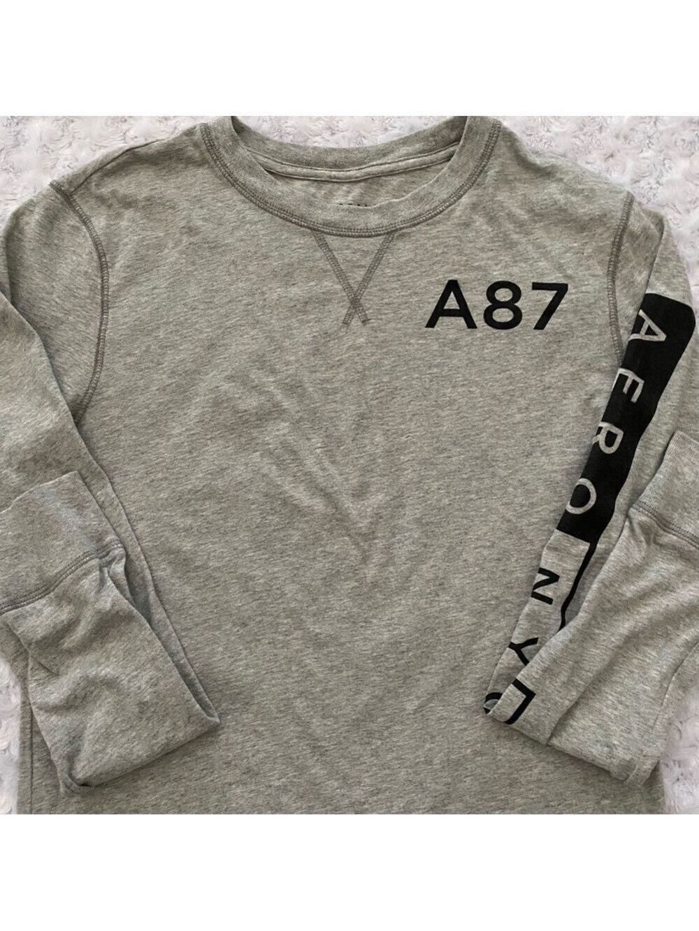Aeropostale A87 New York Long Sleeve Tee | Gray & Black | Size S Men’s - Picture 3 of 5